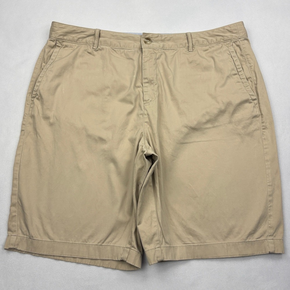 LL Bean Shorts Womens 16 Regular Khaki Tan Stretch Chino Bermuda 9 Inseam 299923